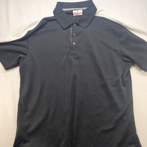 Grand Slam Men's XL Polo Shirt Black White Airflow Short Sleeve Golf Casual